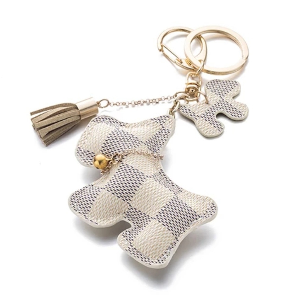 New PU leather Schnauzer dog key chain